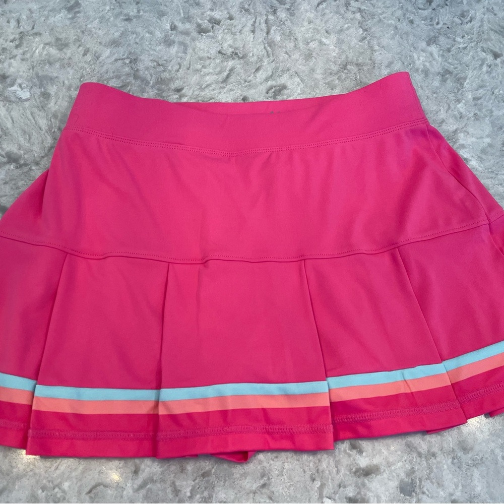 Pink Athletic Skort with Stripes